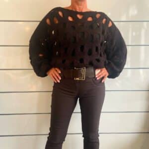 Hose mit breiten Gürtel