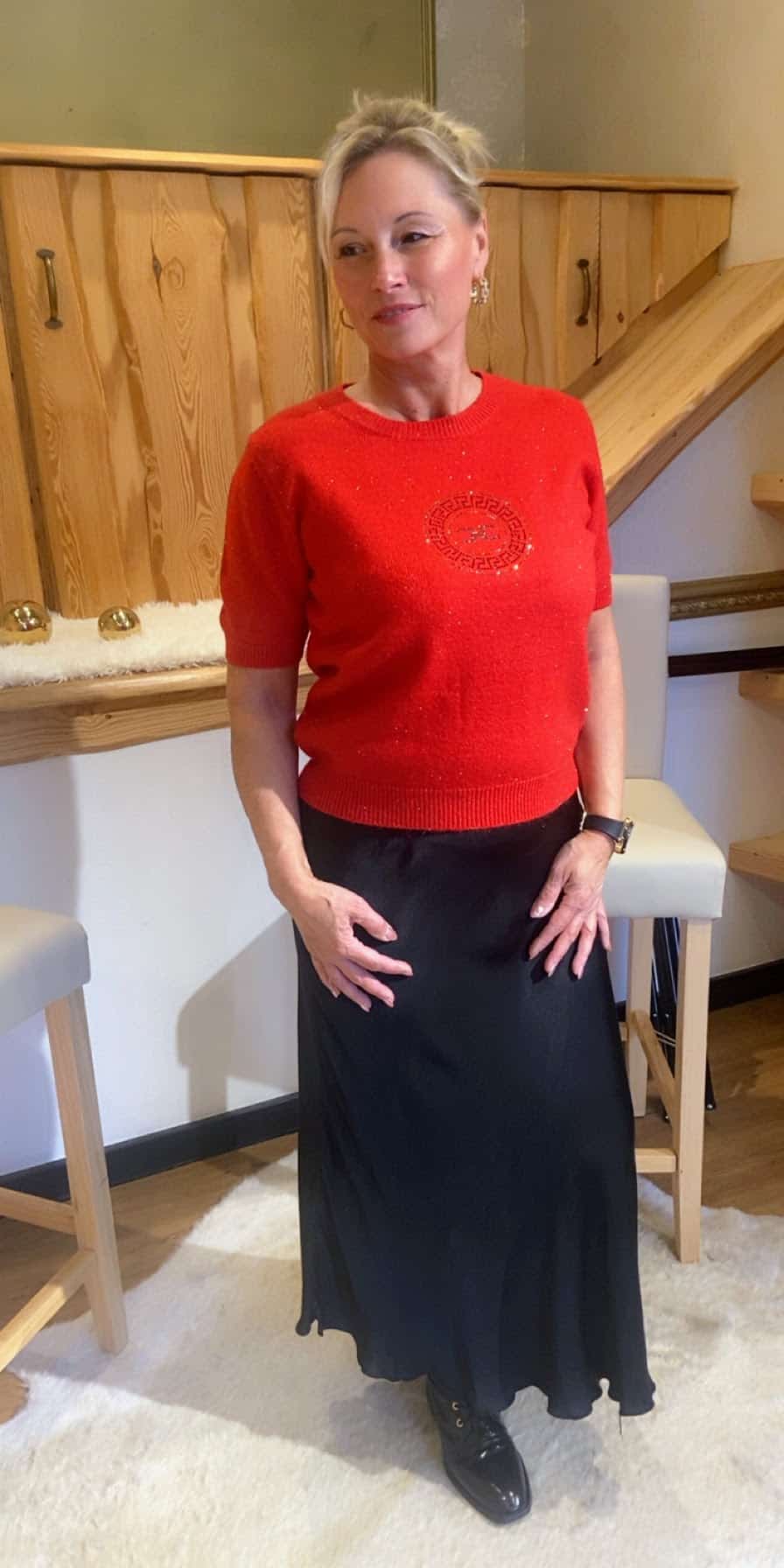 Kurzarmshirt Strickoptik