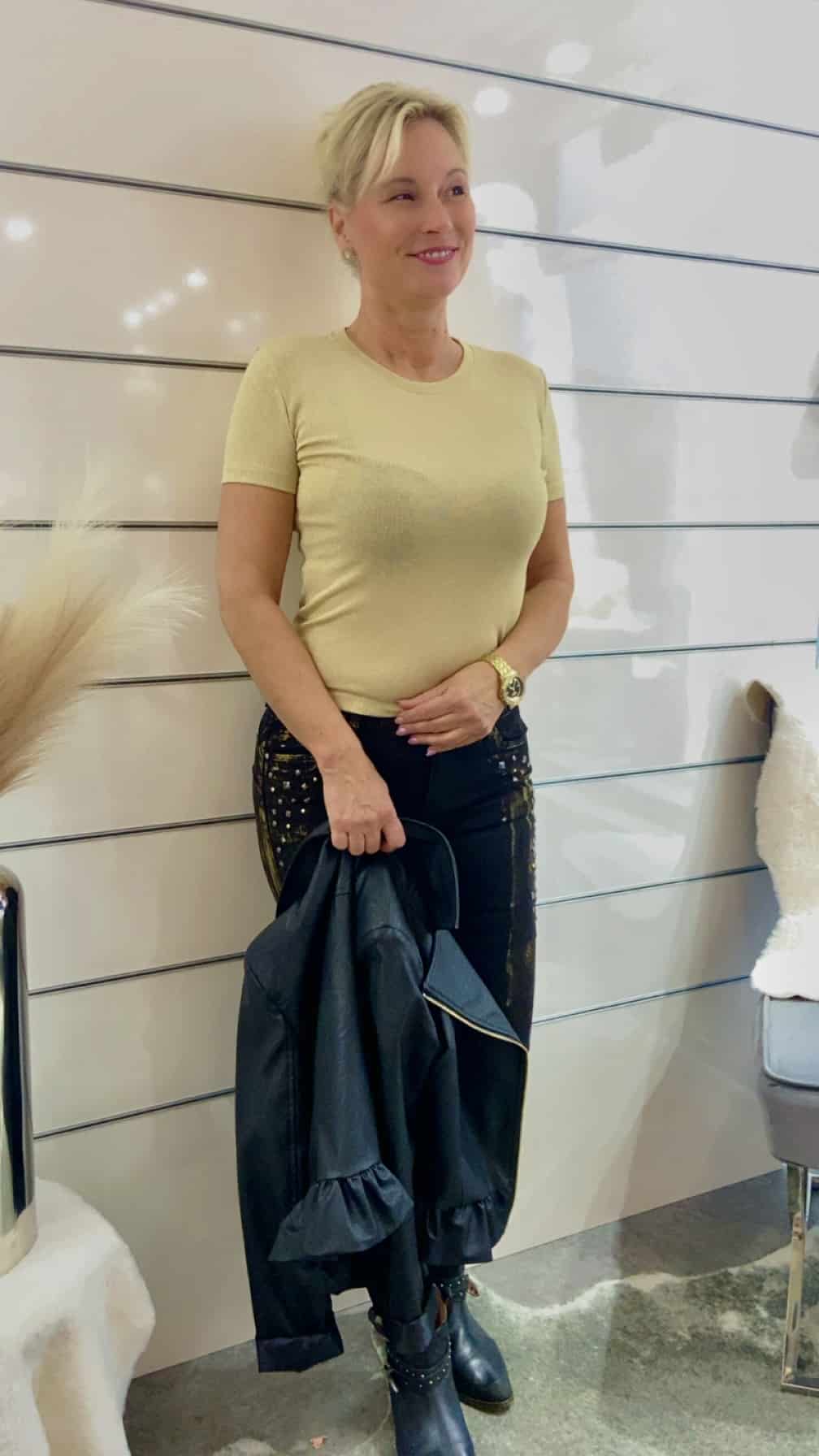 Glitzershirt in Gold von Rinascimento