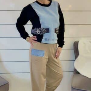 Joggpants mit Denim - Details