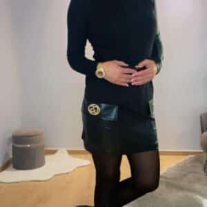 Minirock mit Lederdetails - Gil Santucci