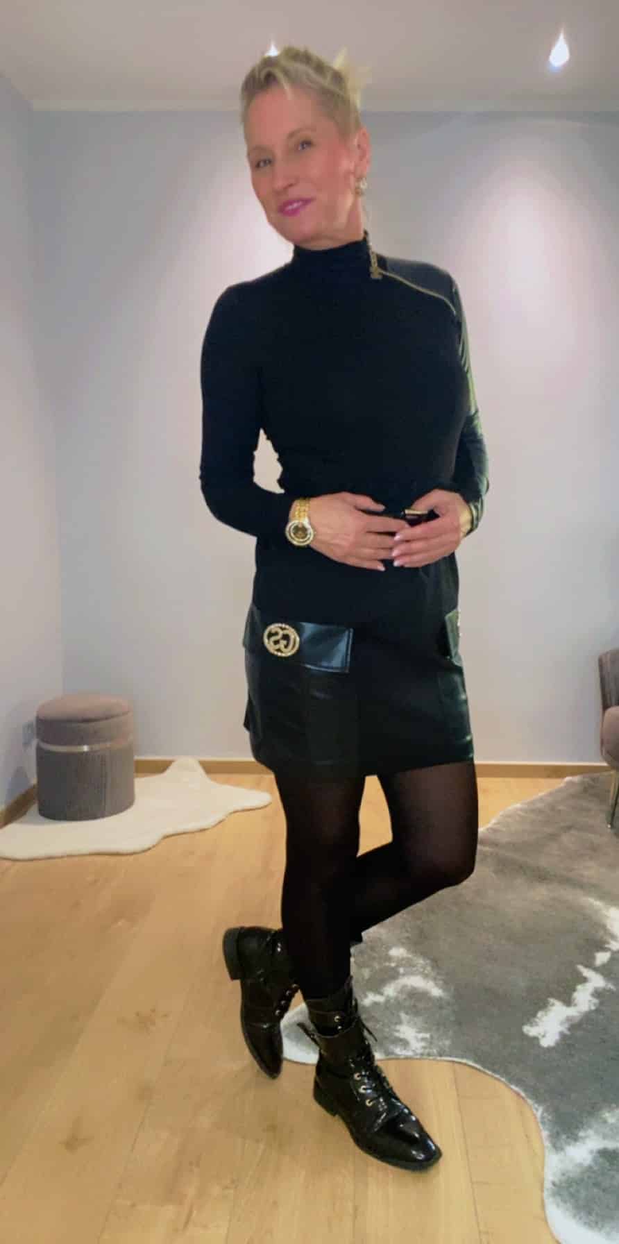 Minirock mit Lederdetails - Gil Santucci