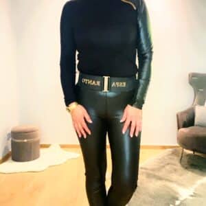 Shirt mit Leder - Details