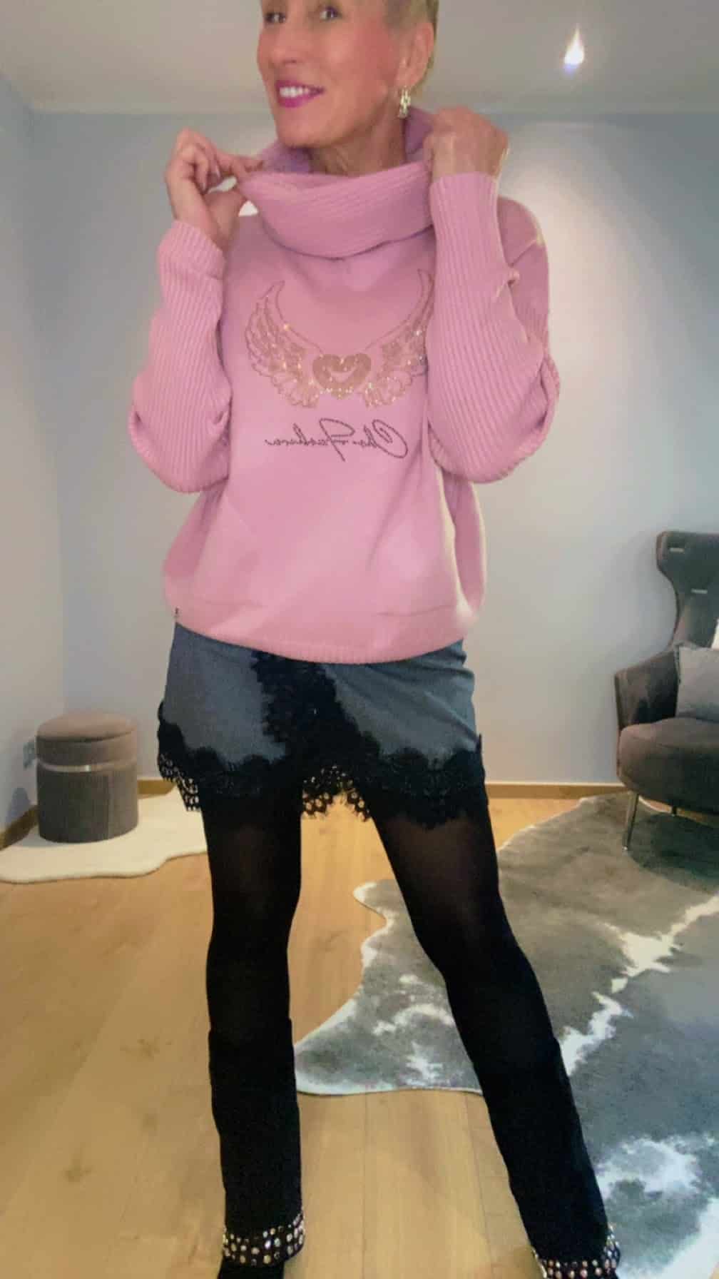 Rollkragen - Pullover mit Glitzer