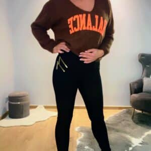 Stretchhose mit Zipperdetails