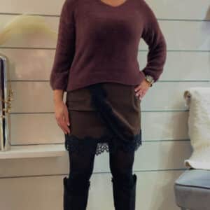 Minirock mit schwarzer Spitze