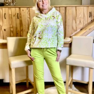 Glamour Hoodie- Weiss/Lime